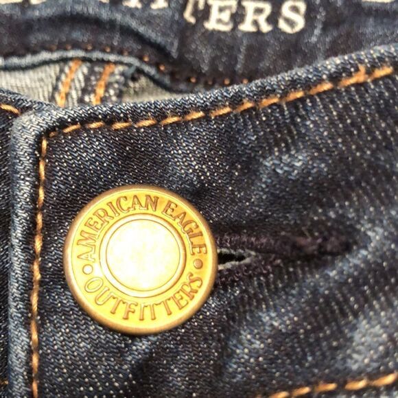 American Eagle Jeans Jegging Super Stretch dark denim fading whiskering 6 long - Picture 10 of 10